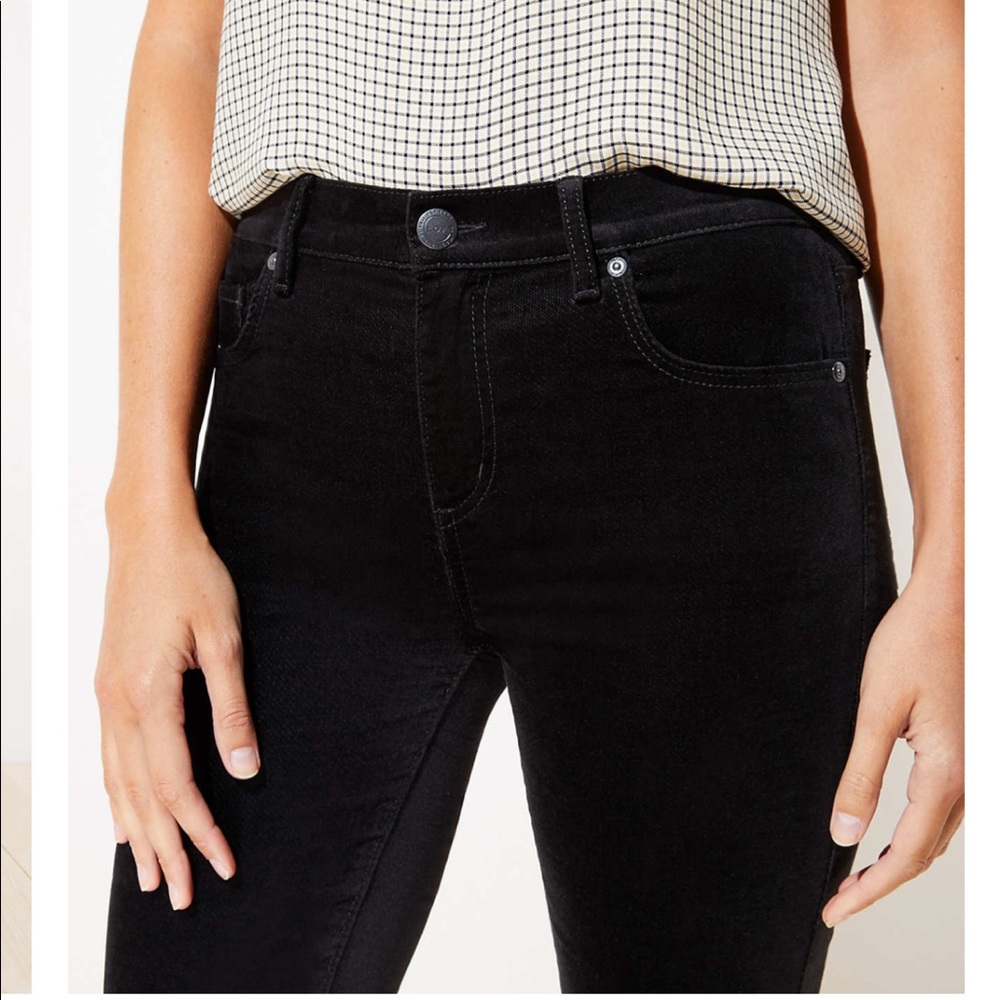 LOFT Velvet Skinny Jeans, Black NWT Women’s Size 27 - Picture 3 of 10